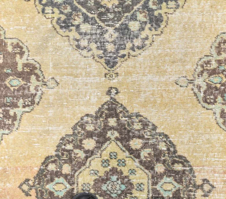 3x10 Vintage Oushak Faded Yellow Runner
