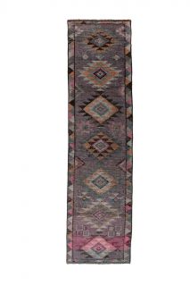 Vintage Purple Runner Rug - Thumbnail