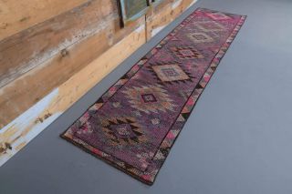 Vintage Purple Runner Rug - Thumbnail