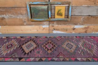 Vintage Purple Runner Rug - Thumbnail