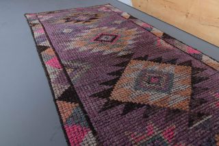 Vintage Purple Runner Rug - Thumbnail