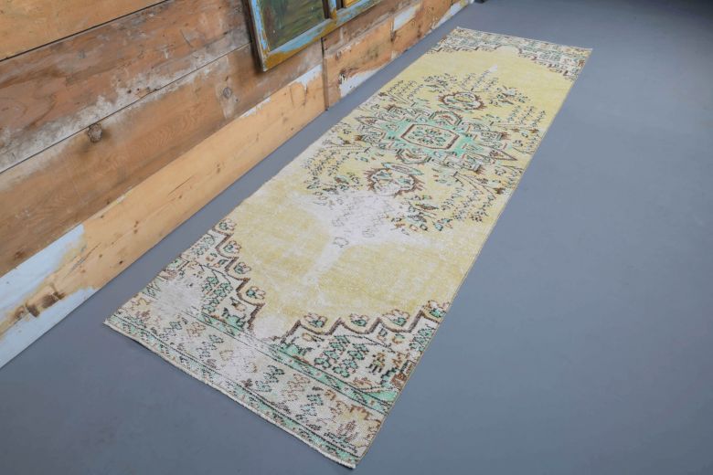 Vintage Yellow Runner Rug