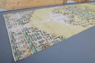 Vintage Yellow Runner Rug - Thumbnail