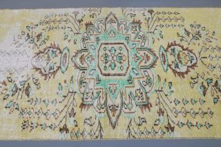 Vintage Yellow Runner Rug - Thumbnail