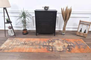 Vintage Orange Runner Rug - Thumbnail