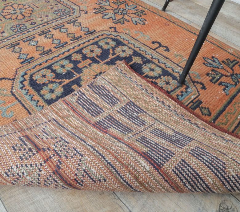 3x10 Vintage Handwoven Orange Runner Rug