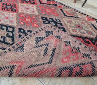 3x10 Vintage Pink Diamond Handwoven Runner - Thumbnail