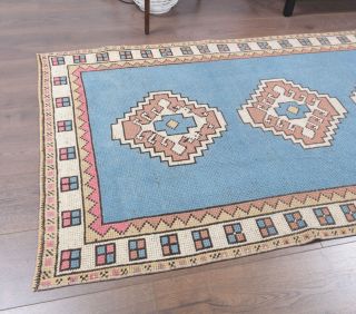 3x10 Pastel Blue Vintage Runner Rug - Thumbnail