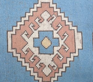 3x10 Pastel Blue Vintage Runner Rug - Thumbnail