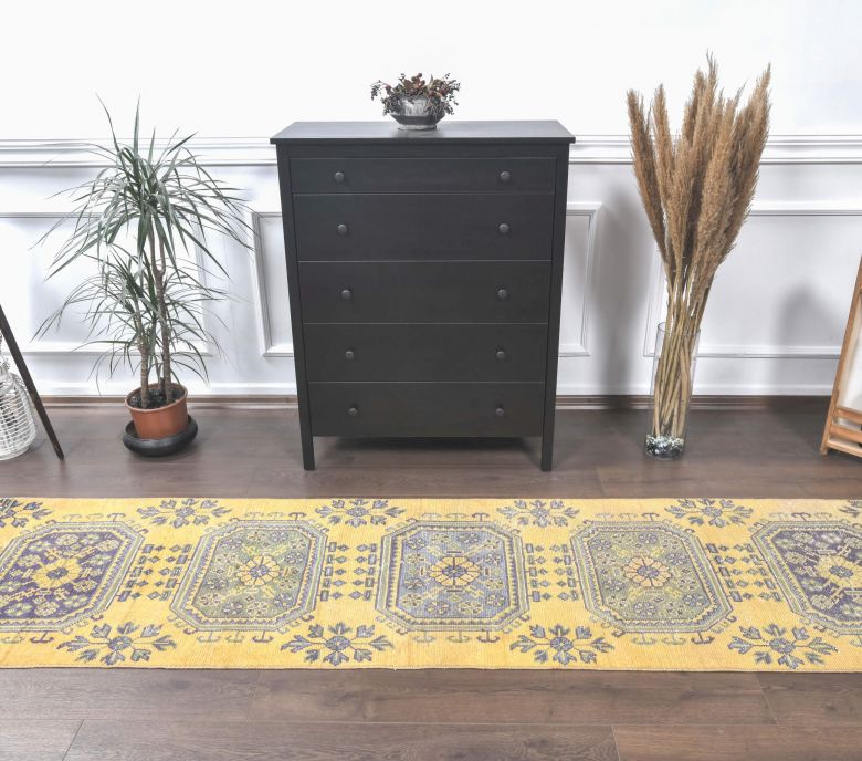 Mustard Yellow Vintage Runner Rug