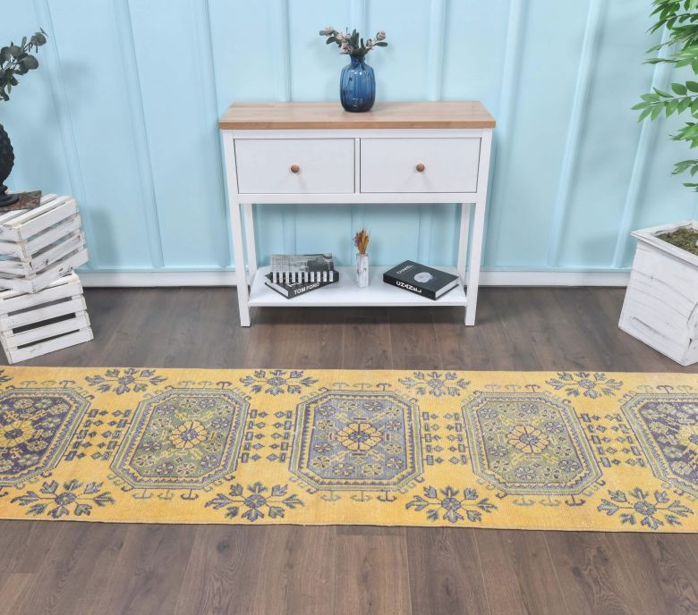 Mustard Yellow Vintage Runner Rug