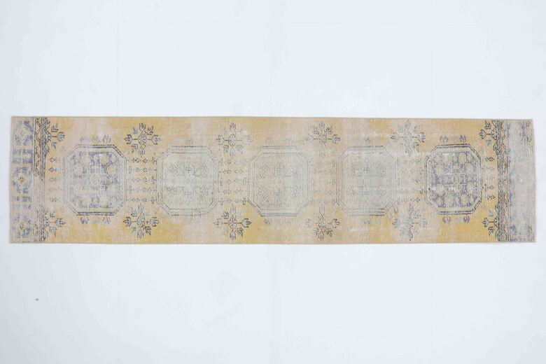 Vintage Oushak Runner Distressed Rug