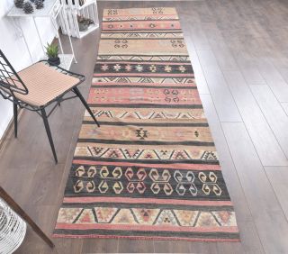 3x11 Vintage Handwoven Kilim Runner - Thumbnail