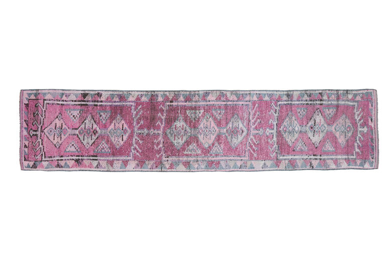 Vintage Purple Herki Runner Rug