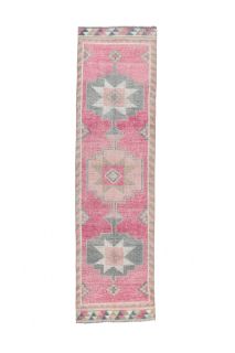 Vintage Pink Runner Rug - Thumbnail