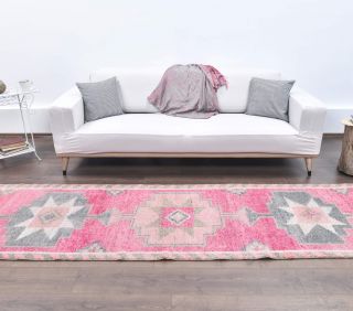 Vintage Pink Runner Rug - Thumbnail