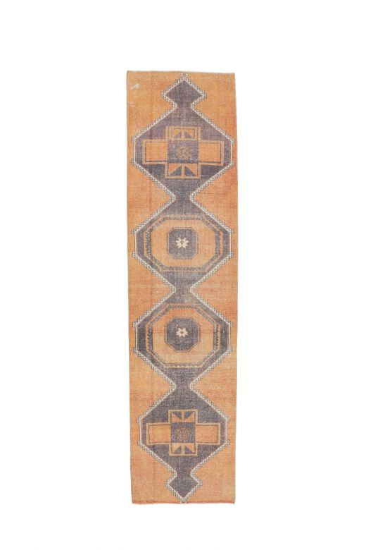 Oushak Vintage Orange Runner Rug