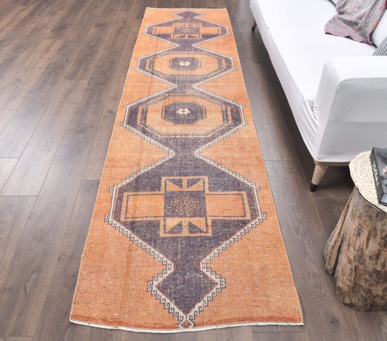 Oushak Vintage Orange Runner Rug