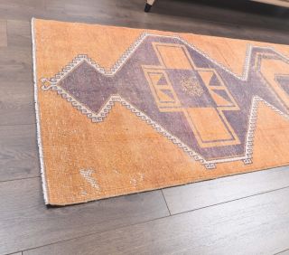 Oushak Vintage Orange Runner Rug - Thumbnail