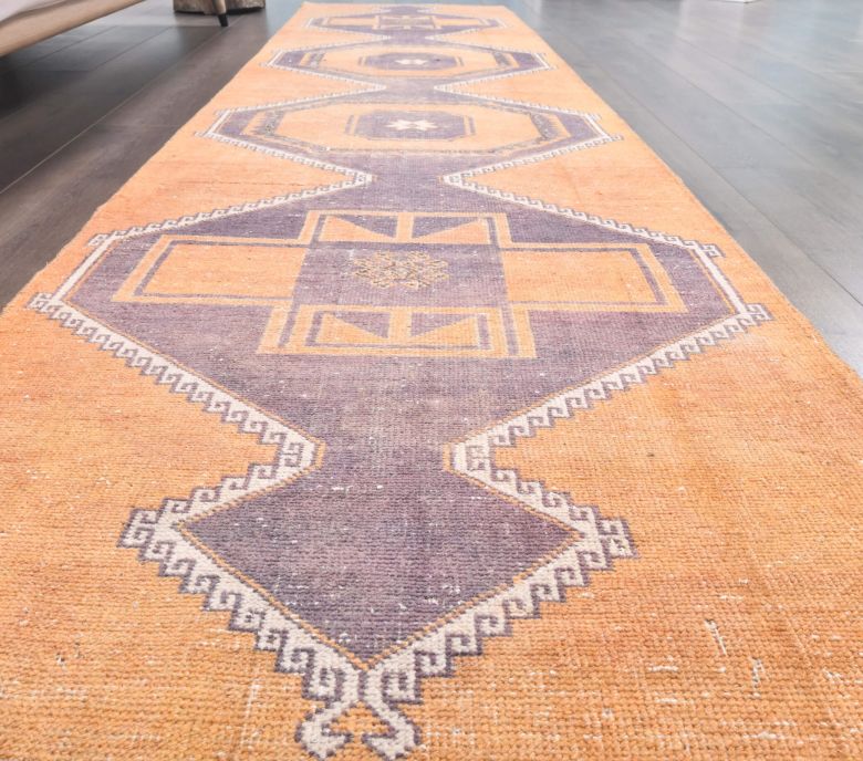 Oushak Vintage Orange Runner Rug