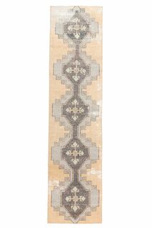 Vintage Orange Oushak Runner Rug - Thumbnail