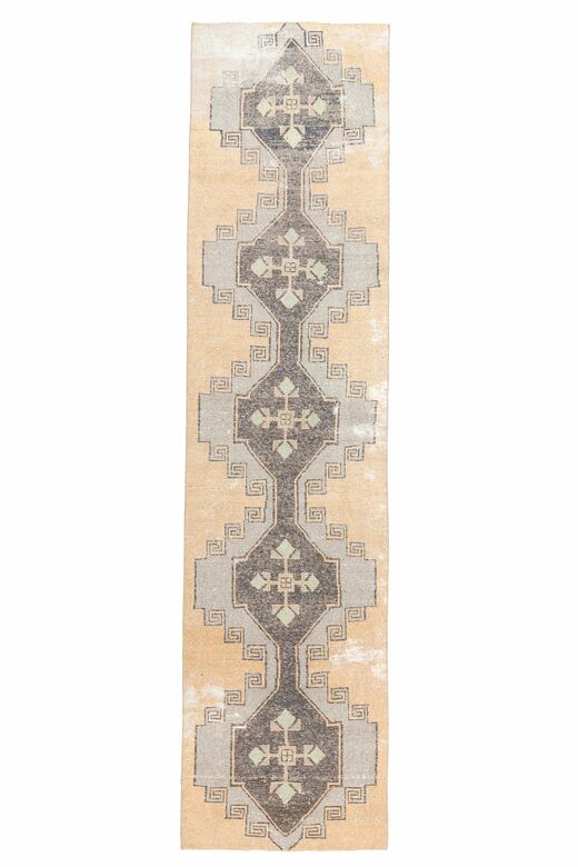 Vintage Orange Oushak Runner Rug