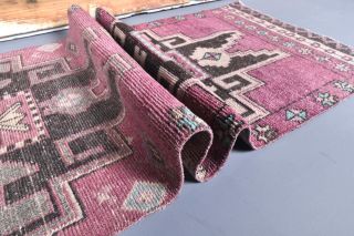 Vintage Purple Runner Rug - Thumbnail