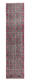 Vintage Purple Anatolian Runner Rug - Thumbnail