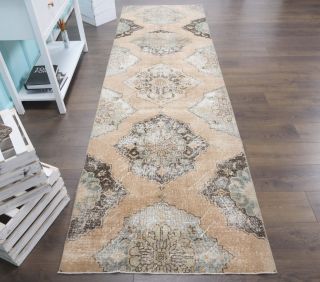 Vintage Beige Runner Rug - Thumbnail