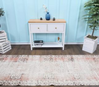 Vintage Pink Runner Rug - Thumbnail