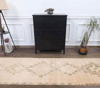 Vintage Beige Runner Rug - Thumbnail