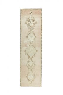 Vintage Beige Runner Rug - Thumbnail