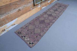 Vintage Purple Runner Rug - Thumbnail