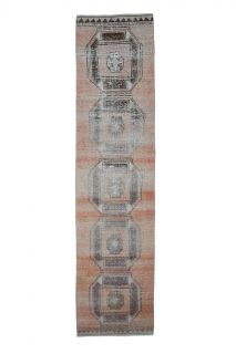 Vintage Orange Runner Rug - Thumbnail