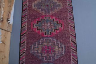 Vintage Purple Runner Rug - Thumbnail