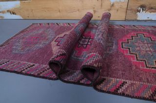 Vintage Purple Runner Rug - Thumbnail