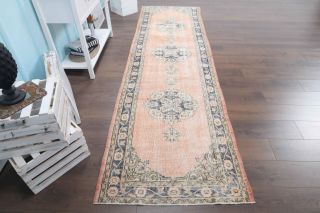 Vintage Pastel Colored Runner Rug - Thumbnail