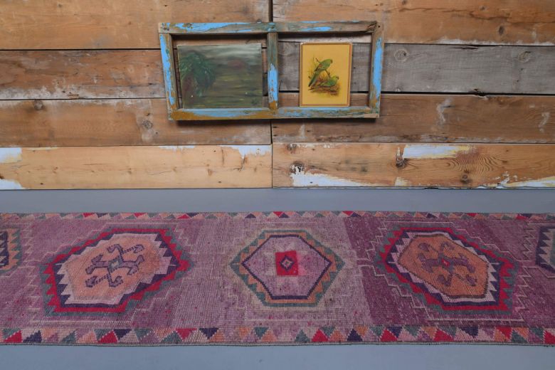 Vintage Hand-Knotted Runner Rug