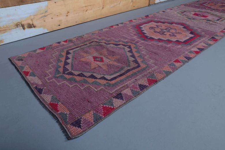 Vintage Hand-Knotted Runner Rug