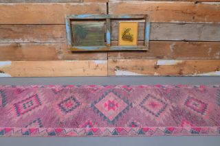 Vintage Hand-Knotted Runner Rug - Thumbnail