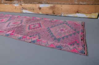 Vintage Hand-Knotted Runner Rug - Thumbnail