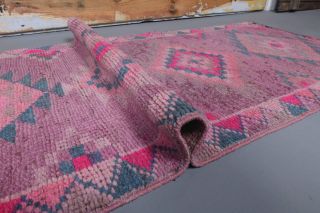 Vintage Hand-Knotted Runner Rug - Thumbnail