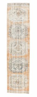 Vintage Oushak Runner Rug - Thumbnail