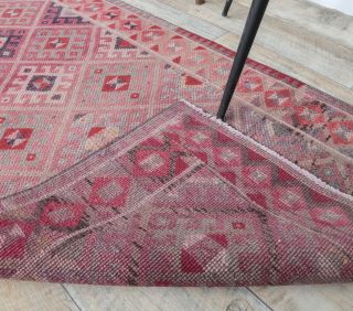 3x11 Vintage Pink Diamond Rug Runner - Thumbnail