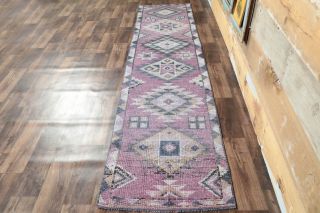 Vintage Purple Runner Rug - Thumbnail