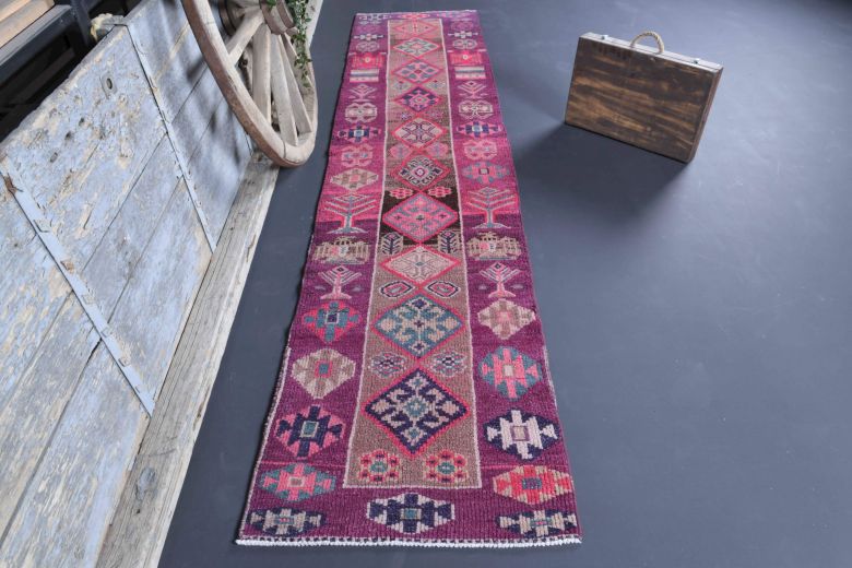 3x11 Hand-Knotted Vintage Runner Rug