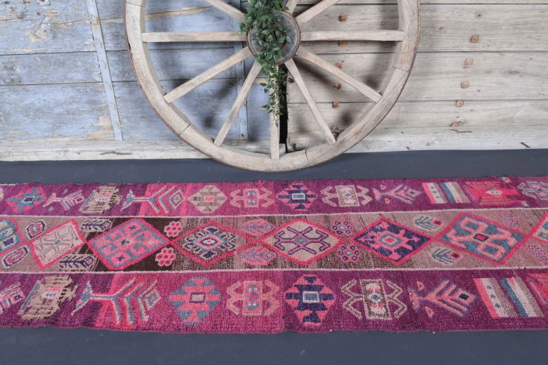 3x11 Hand-Knotted Vintage Runner Rug