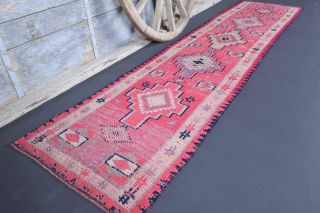 3x11 Handwoven Wool Vintage Runner Rug - Thumbnail