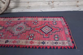 3x11 Handwoven Wool Vintage Runner Rug - Thumbnail