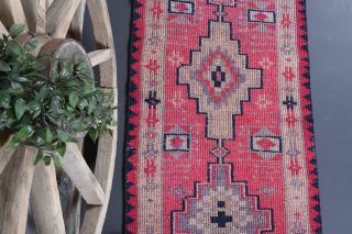 3x11 Handwoven Wool Vintage Runner Rug - Thumbnail